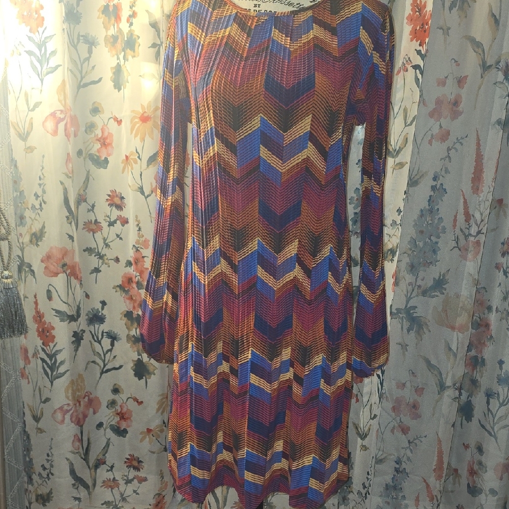 Carolina Belle Multicolor Chevron Long-Sleeve Women’s Dress